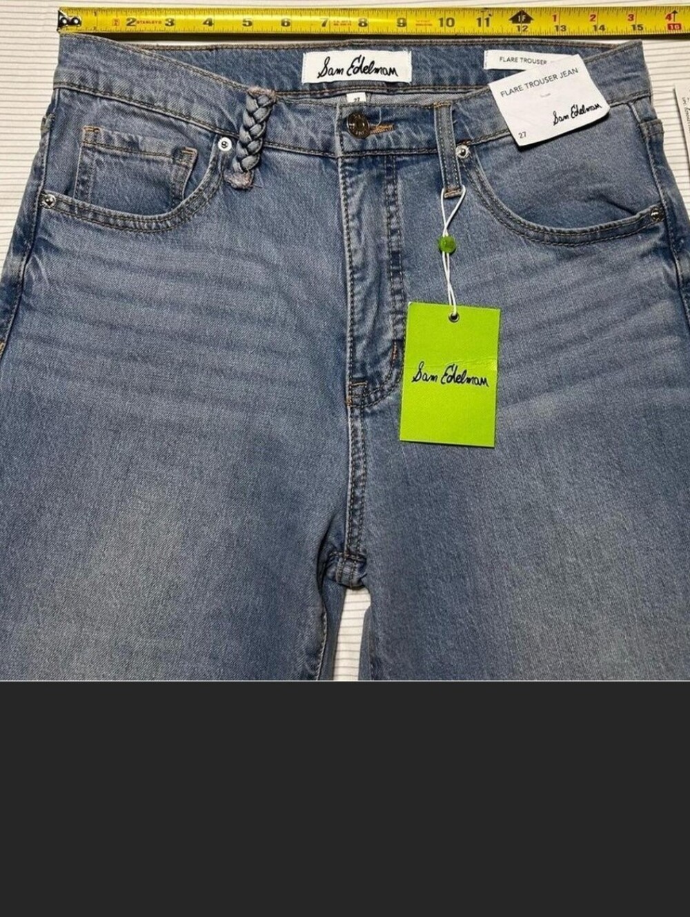 NWT Sam Edelman FLARE TROUSER JEANS/Lagoon Womens Sz 27